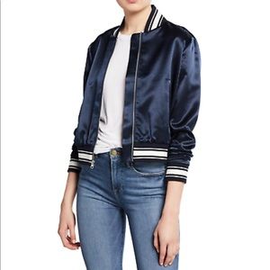 FRAME Satin Varsity Bomber Jacket